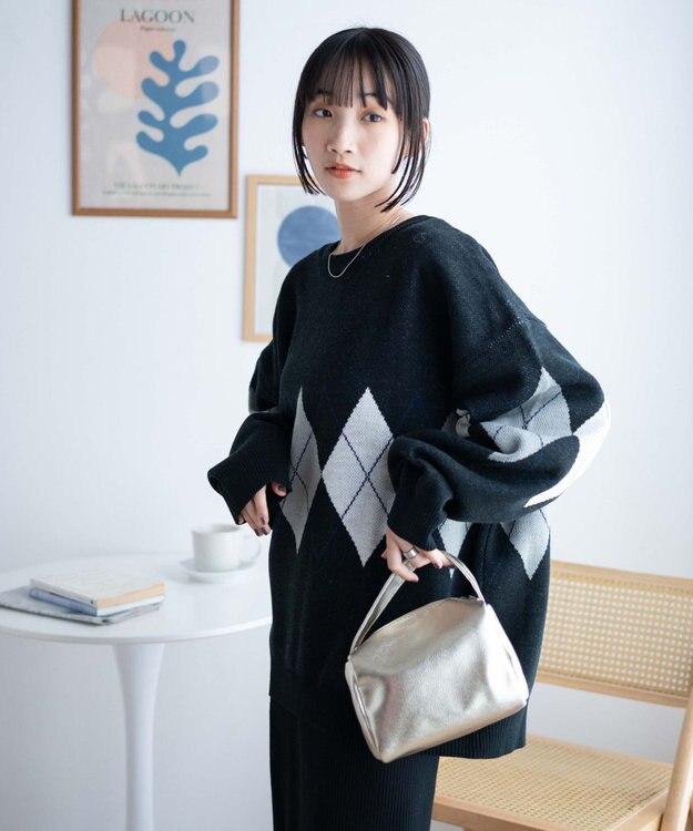 WEGO ルーズフィット総柄プルオーバー