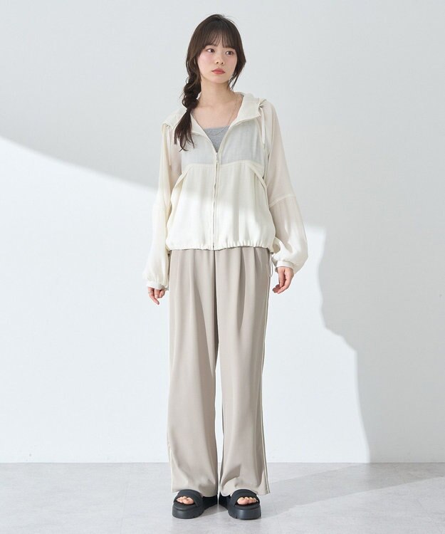 earth music&ecology シアージップパーカー Ivory