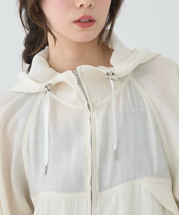 earth music&ecology シアージップパーカー Ivory