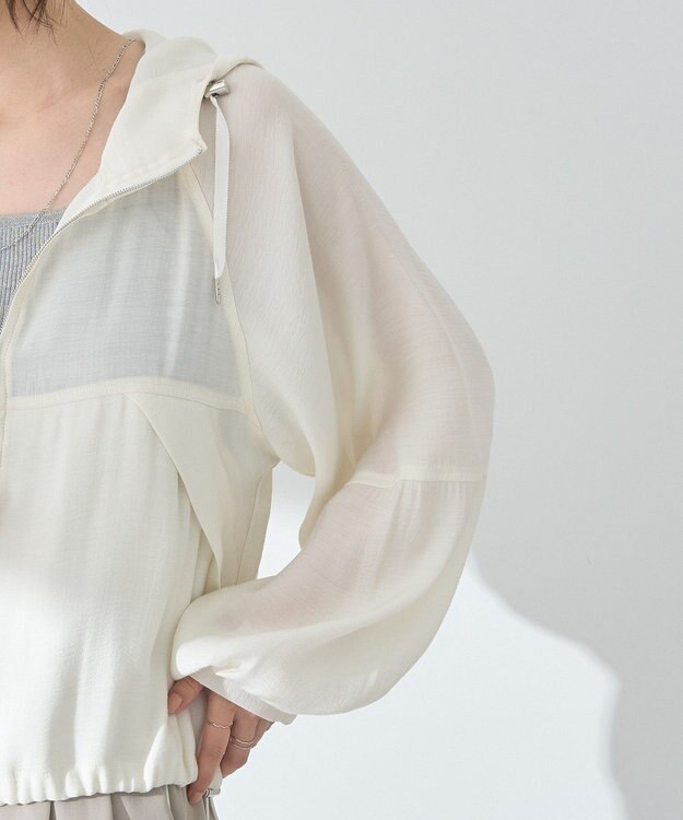 earth music&ecology シアージップパーカー Ivory