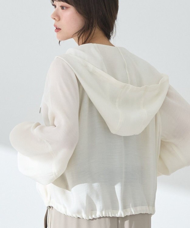 earth music&ecology シアージップパーカー Ivory