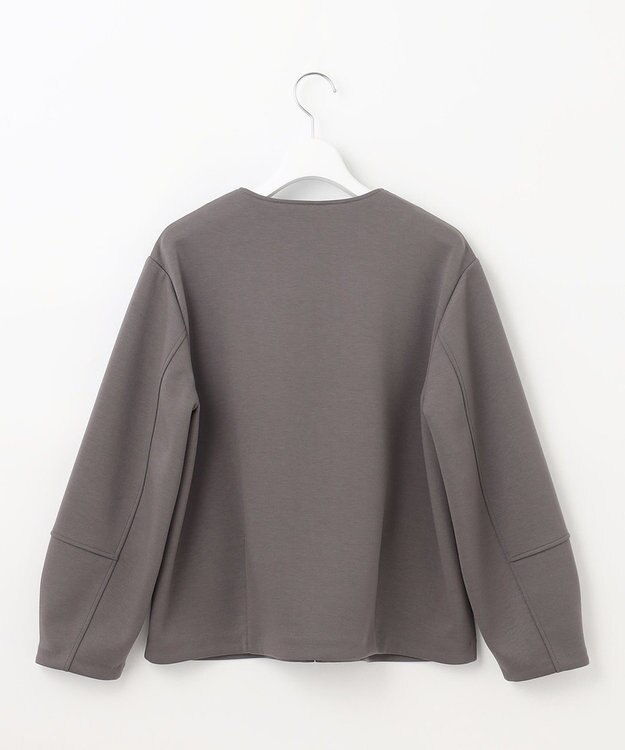 J.PRESS LADIES 【洗える】ダンボールジャージー ブルゾン グレー系