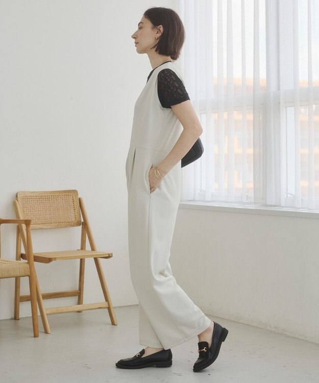 WEGO 【ANGIE VINTAGE】Vネックオールインワン ホワイトアイボリー