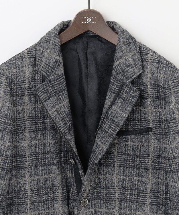 JOSEPH ABBOUD 【ストレッチ/イタリア素材/軽量】 イタリア素材使用・スライバーチェックジャケット ライトグレー系4