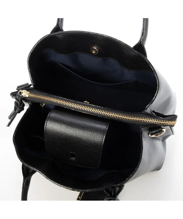 UNBILLION perche ゴートユーティリティヒネリかぶせトートS ブラック