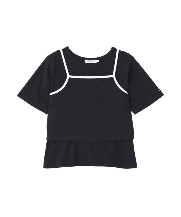 AMERICAN HOLIC 【2点セット】配色キャミ＋Tシャツ Navy