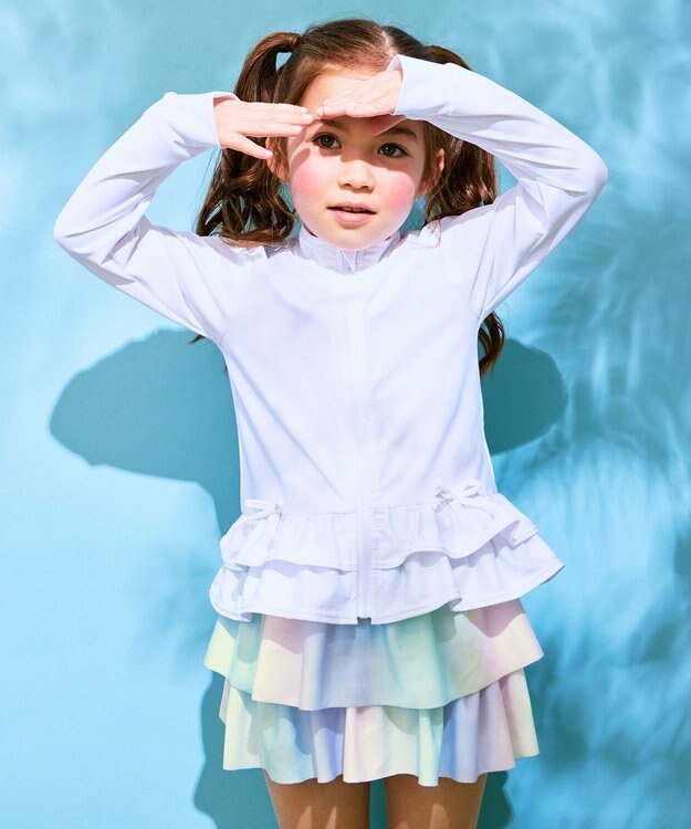 ANY KIDS 裾 フリル ラッシュガード ホワイト