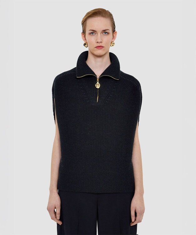 JOSEPH キャッシュ フィッシャーマンリブ　ベスト Black