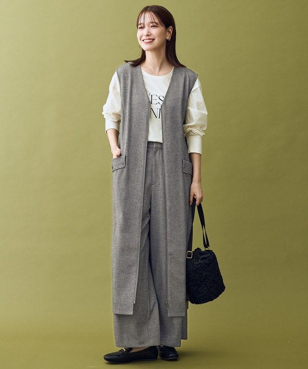 ANY 【2WAY/セットアップ可】ライトツイードジャンパースカート グレー