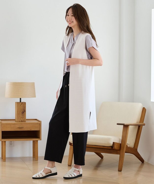 ANY 【洗濯機可/接触冷感】クールタッチニットジレ エクリュ