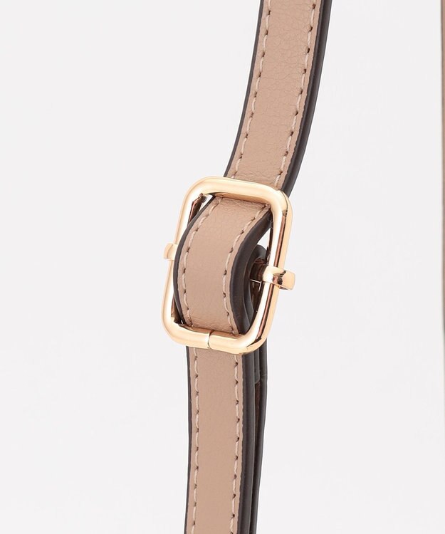 LA BAGAGERIE 【maison vert】 【超軽量・多収納】バイカラーリボンショルダーバッグ グレージュ