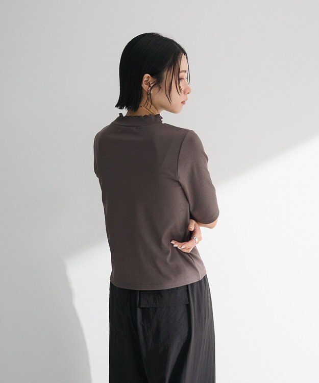 Green Parks ・Ｐｅｔｉｔ　Ｆｌｅｕｒ　５分袖メロウリブＴＥＥ Charcoal Gray