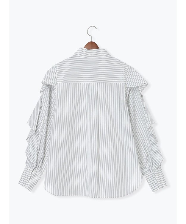 Te chichi 【泉 里香さん着用・Oggi.jp10/23掲載】ラッフルスリーブシャツ グレー