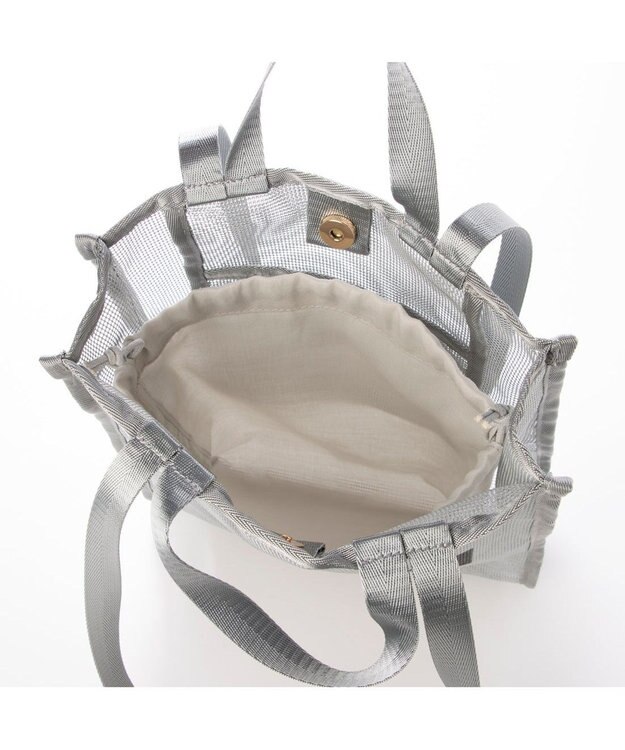 UNBILLION カシュカシュ cachecache / オーバープリントメッシュ2ハンドルトート シルバー