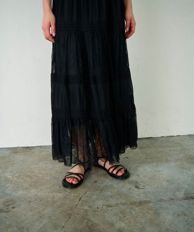 GRACE CONTINENTAL レースコンビキャミソールワンピース ブラック