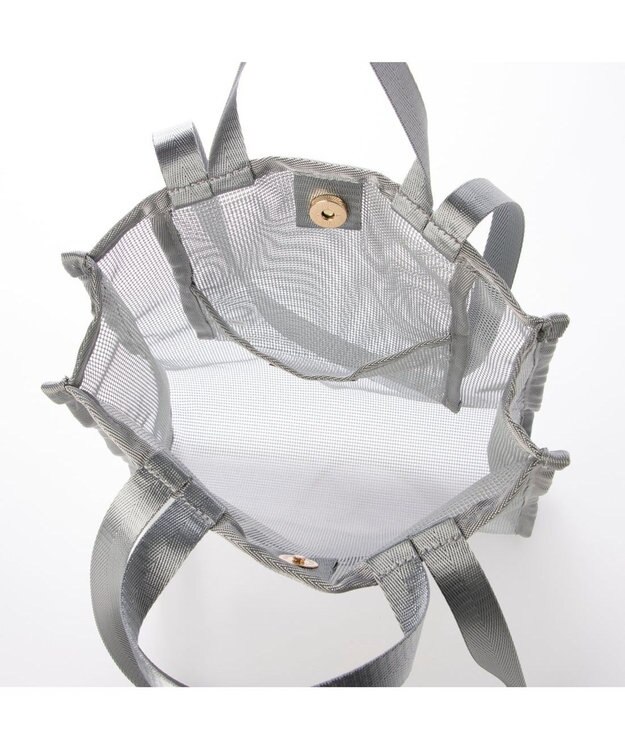 UNBILLION カシュカシュ cachecache / オーバープリントメッシュ2ハンドルトート シルバー