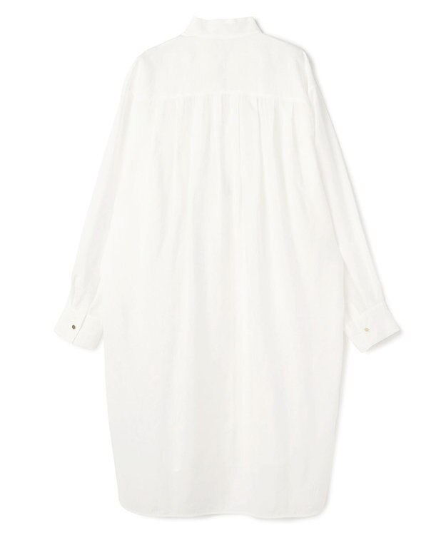 BEIGE， PAULINE / リネンヴィスコースオーバーサイズロングシャツ White