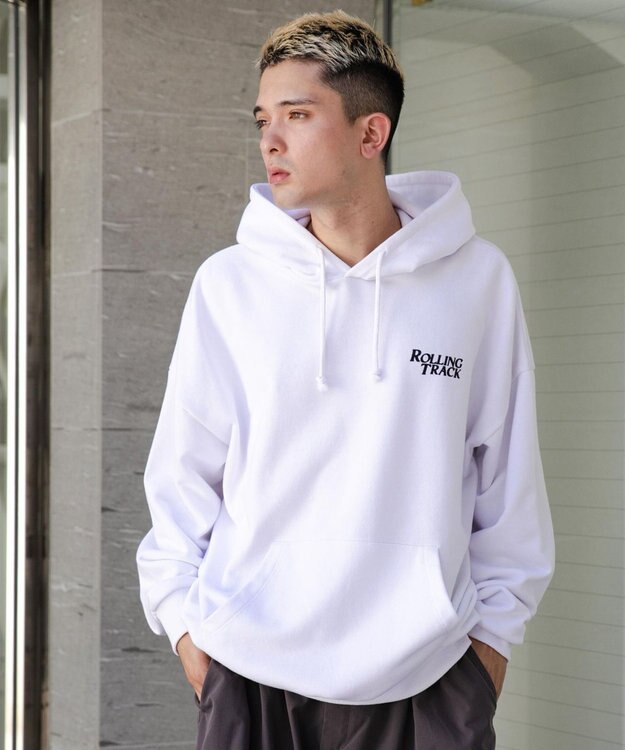 WEGO ヘビーウエイトユニークモチーフプルパーカー ホワイト