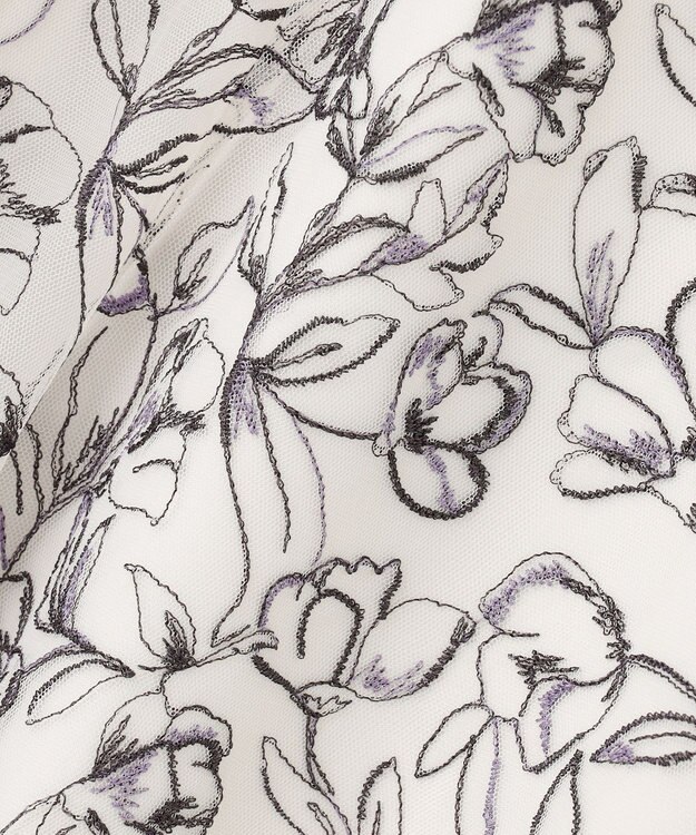 ANY SIS 【洗える】ラインフラワーエンブロイダリー スカート アイボリー系