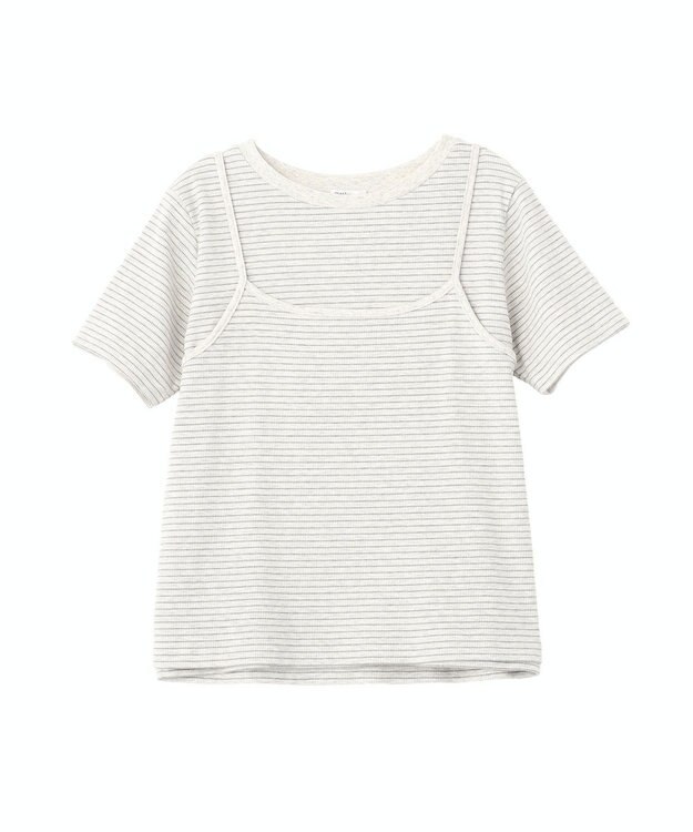 CRAFT STANDARD BOUTIQUE 2点セット/ボーダーキャミ+Tシャツ Light Gray