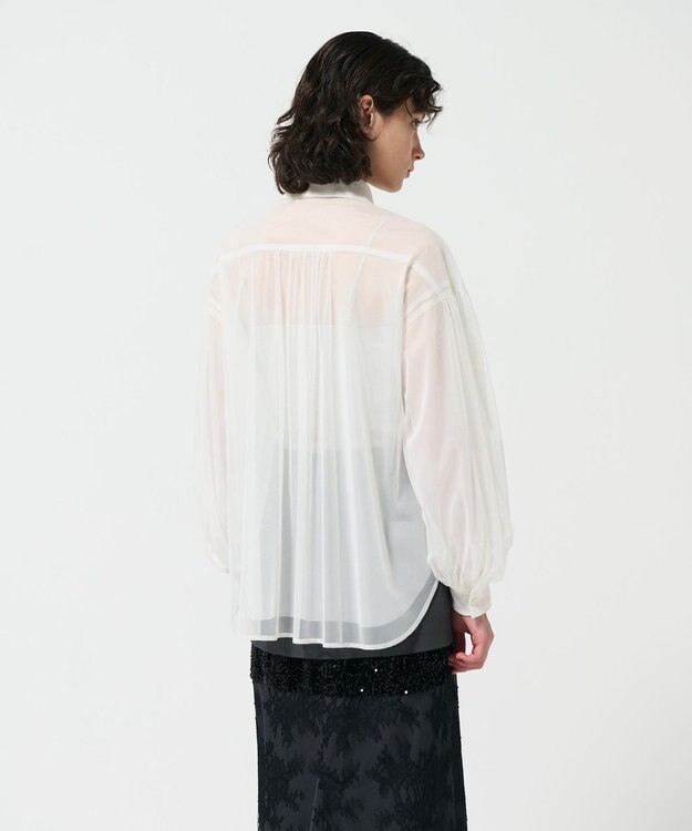 GRACE CONTINENTAL チュールレイヤードシャツ ホワイト