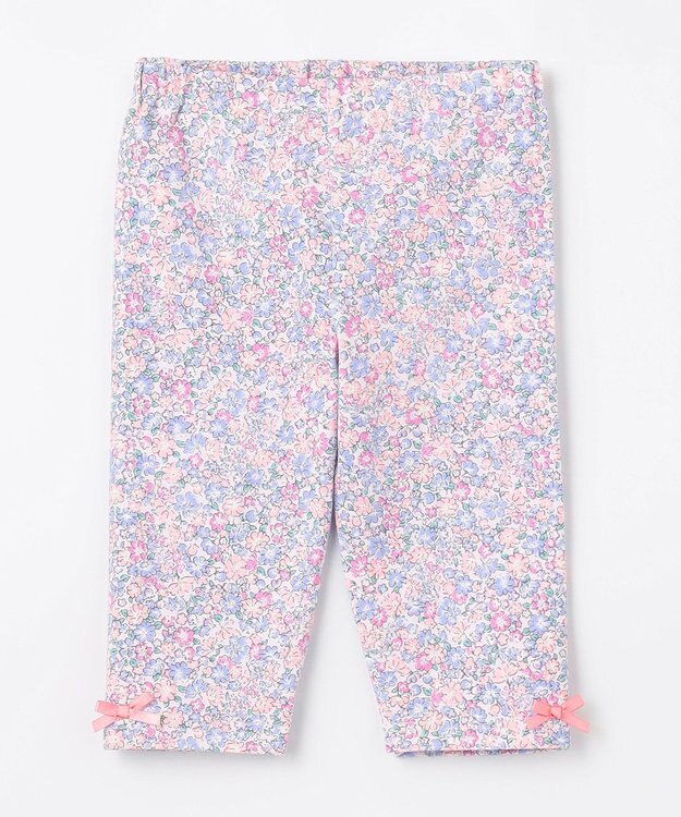 ANY KIDS 5分丈レギンス ピンク×花柄