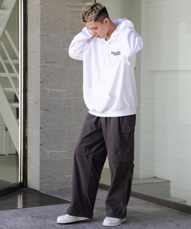 WEGO ヘビーウエイトユニークモチーフプルパーカー ホワイト