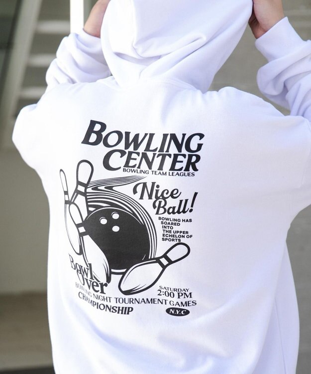 WEGO ヘビーウエイトユニークモチーフプルパーカー ホワイト