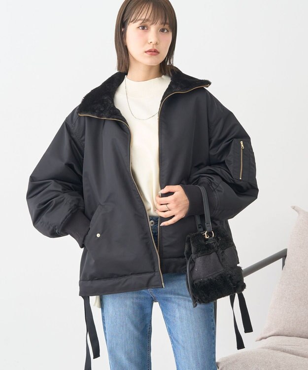 earth music&ecology リバーシブルMA-1 Black