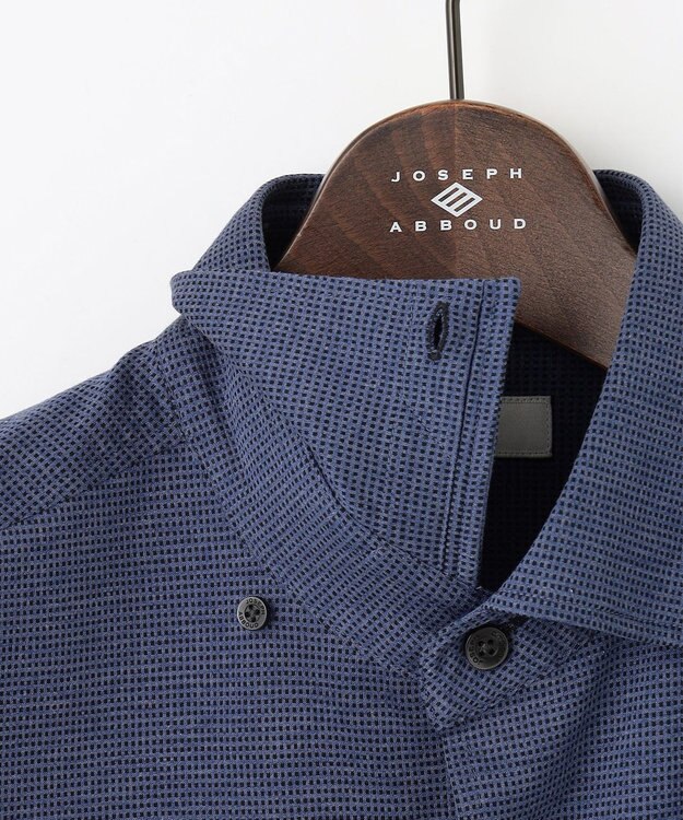 JOSEPH ABBOUD 【快適な着心地/イージーケア】コンパクトジャージースクエアジャガート 半袖 シャツ サックスブルー系7