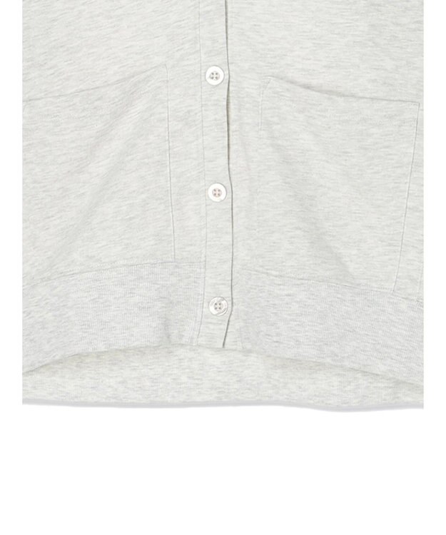 Green Parks ミニ裏毛Ｖネックカーディガン Gray Mixture