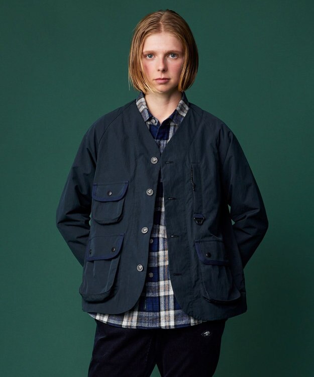 JOSEPH ABBOUD MOUNTAIN 【ECO撥水/起毛裏地】マイクロリップワッシャー ブルゾン ネイビー系