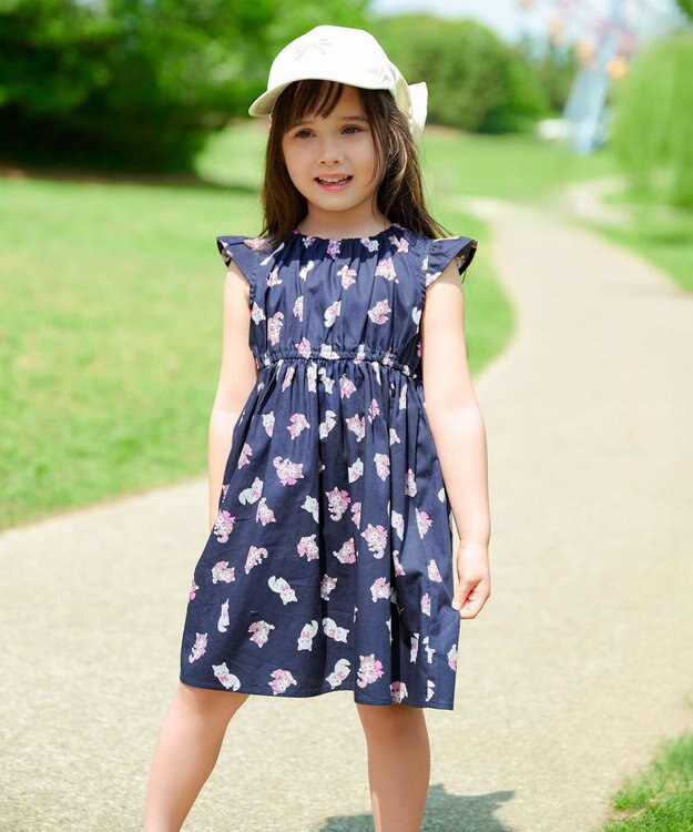 ANY KIDS 【日よけ付き】リボンキャップ エクリュ