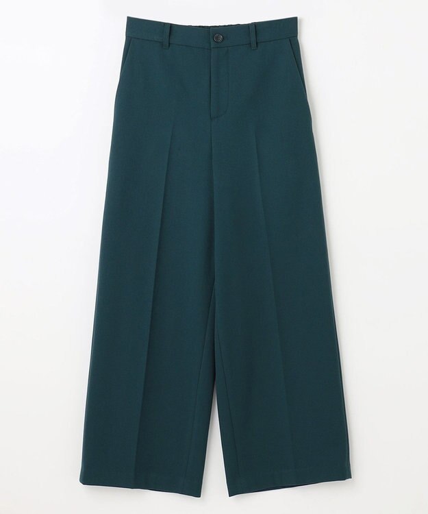 ANY 【ウエストゴム/ストレッチ/裏起毛】シークレットウォーム　ワイド ピーコックグリーン