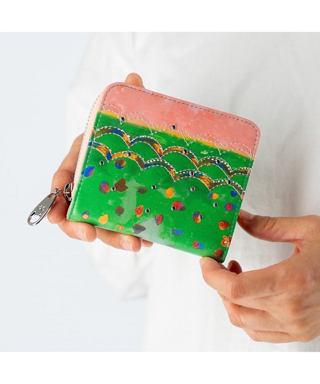 カラフルレオパード ラウンドファスナー 2つ折り財布 / tsumori