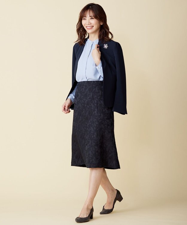 J.PRESS LADIES クリスタルパール ブローチ シルバー系