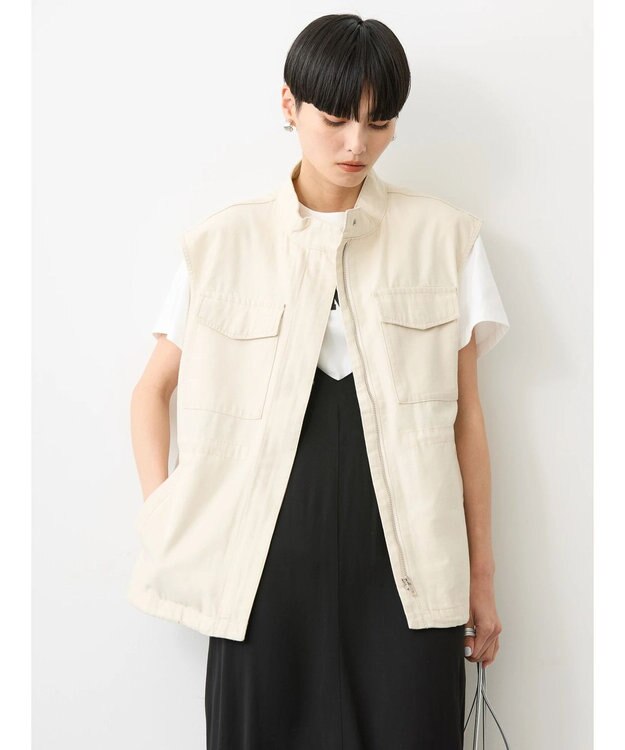AMERICAN HOLIC ミリタリーアウトポケットベスト Ivory