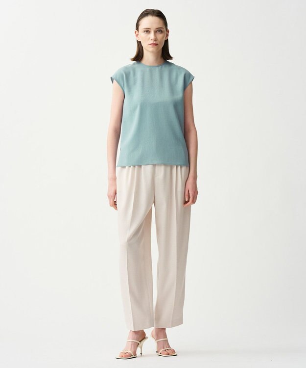 uncrave ドライタッチトロ ノースリーブブラウス アッシュブルー