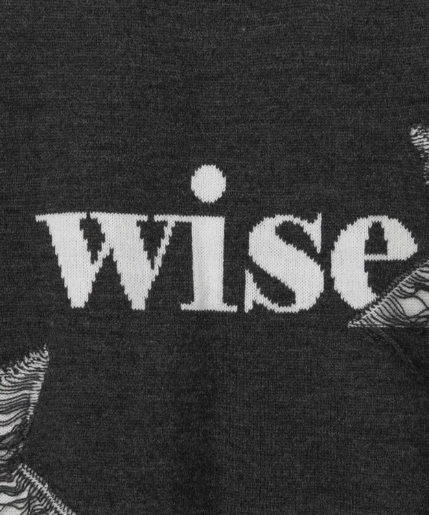 WEGO 【ユニセックス着用ITEM】ダメージジャガードニットプルオーバー スミクロ