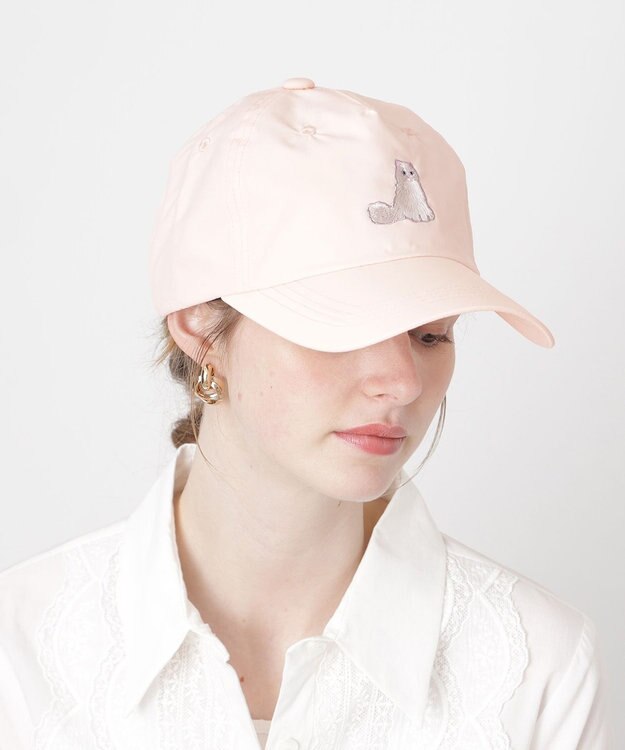 MOONBAT PAUL&JOE ACCESSOIRES(ポール&ジョー)ジプシー キャップ 猫 帽子 無地 UVカット ペールオレンジ