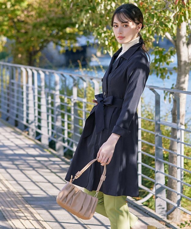 Tiaclasse 【安田美沙子さん着用・2WAY】ギャザーワンハンドルバッグ ベージュ