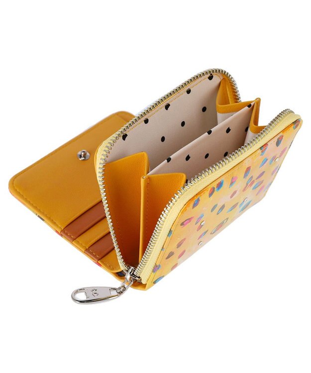 tsumori chisato CARRY カラフルレオパード ラウンドファスナー 2つ折り財布 イエロー