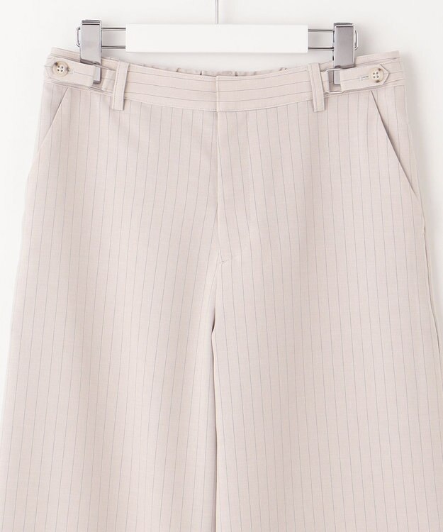 J.PRESS LADIES L 【洗える・吸汗速乾】ウェザーピンストライプ ワイド パンツ ベージュ系1