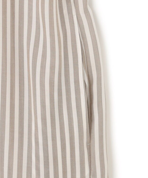 ICB 【洗える】 キュプラローンストライプ ワンピース オリーブストライプ系