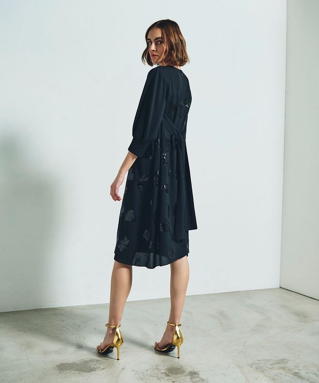 GRACE CONTINENTAL ハートスパンコールワンピース ブラック