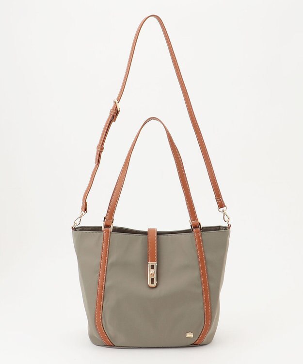 LA BAGAGERIE ひねり金具付きエレガンストート　Mサイズ グレージュ