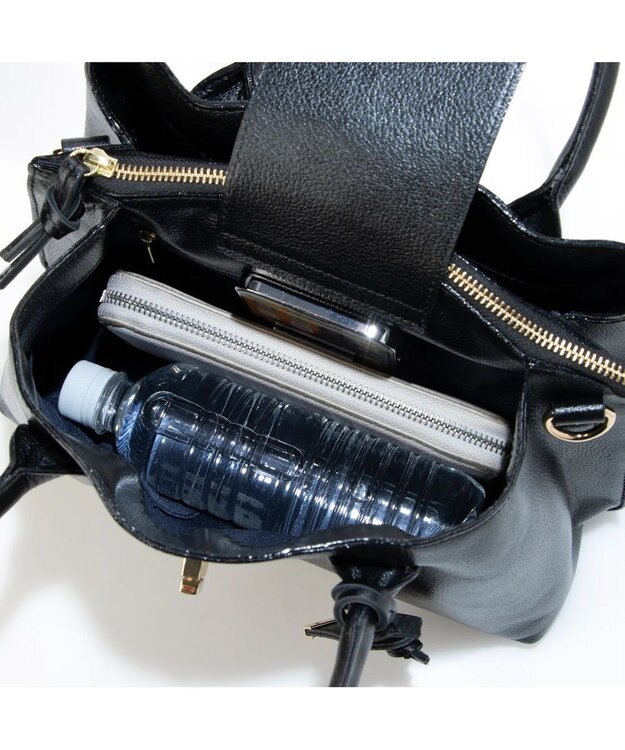 UNBILLION perche ゴートユーティリティヒネリかぶせトートS ブラック