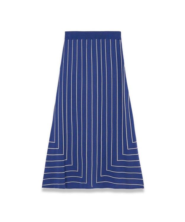 JOSEPH 【洗える】ジオメトリックジャガード　ニットスカート Cobalt / Affogato