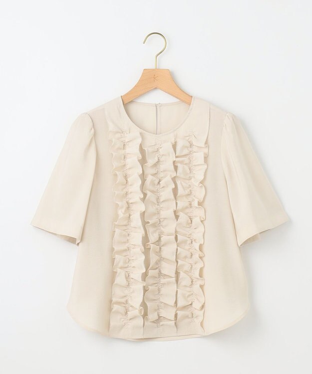 組曲 S 【WEB限定】ヴィンテージジョーゼットフリル ブラウス ベージュ系