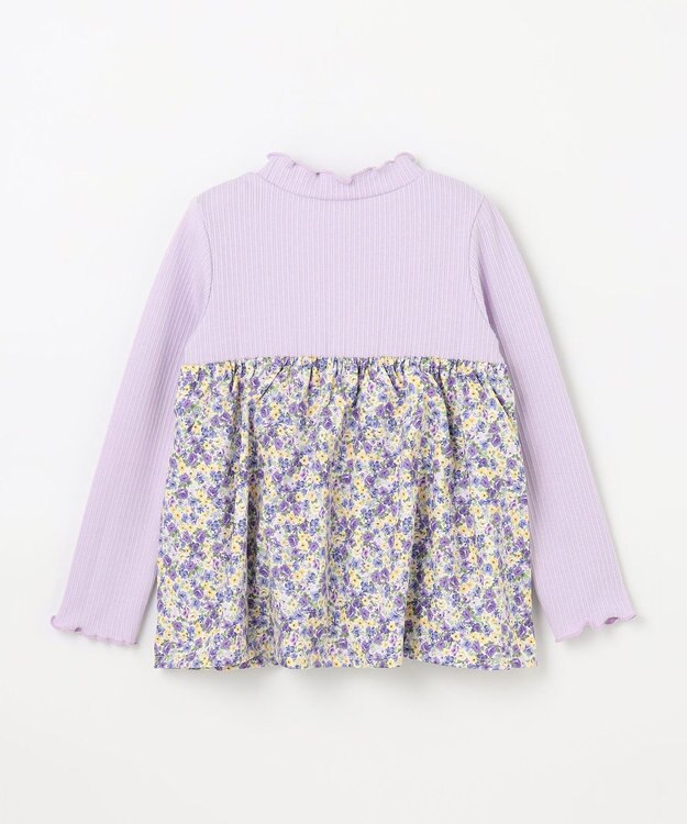 ANY KIDS ドッキング花柄カットソー ラベンダー